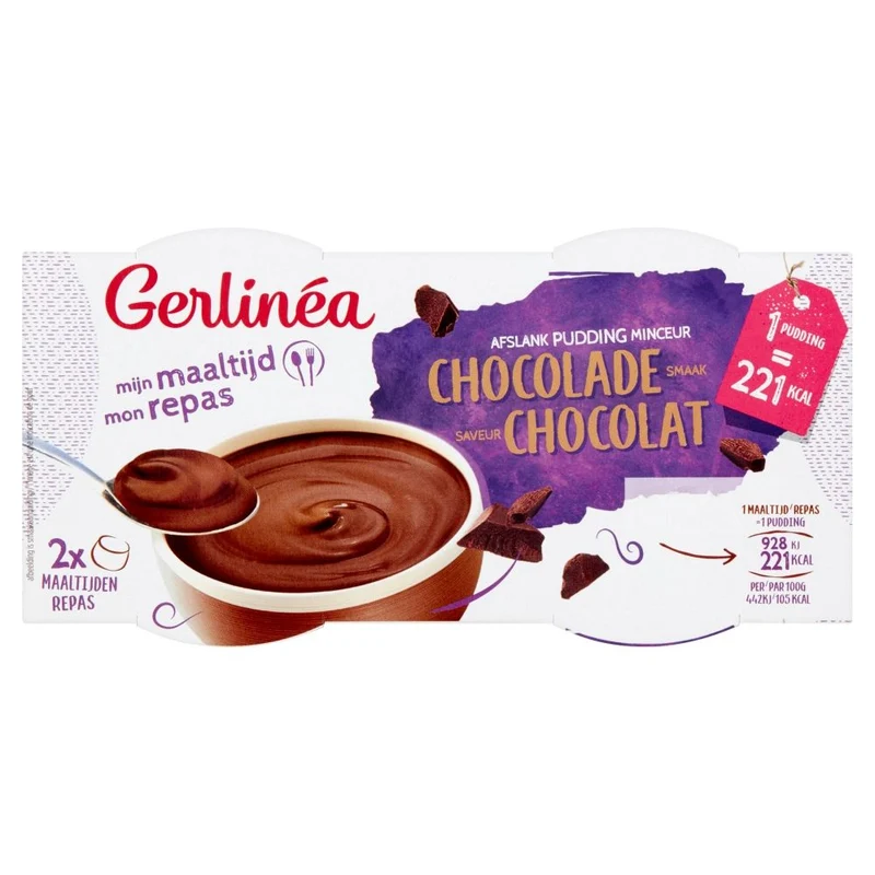 Gerlinea Pudding Chocolade 2 stuks