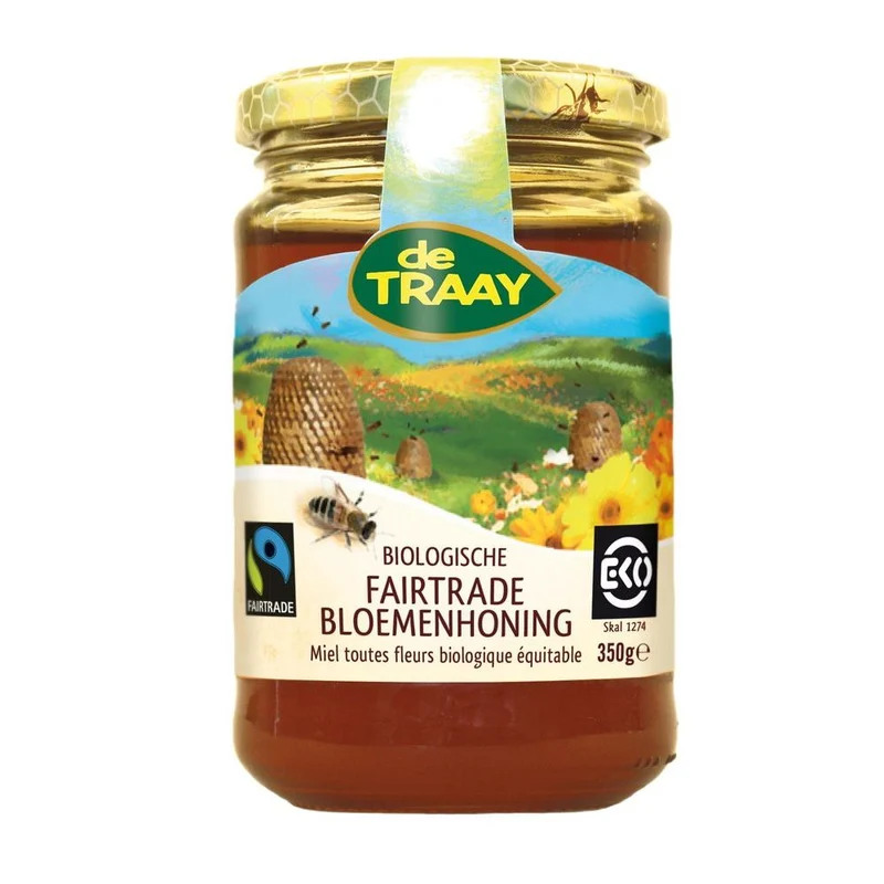 De Traay Biologische Fairtrade Bloemenhoning 350 gram