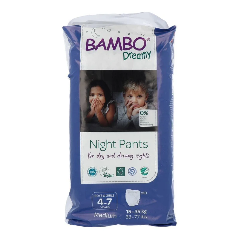 Bambo Dreamy Nachtluierbroekjes 4-7, 15-35 kg Unisex 10 st