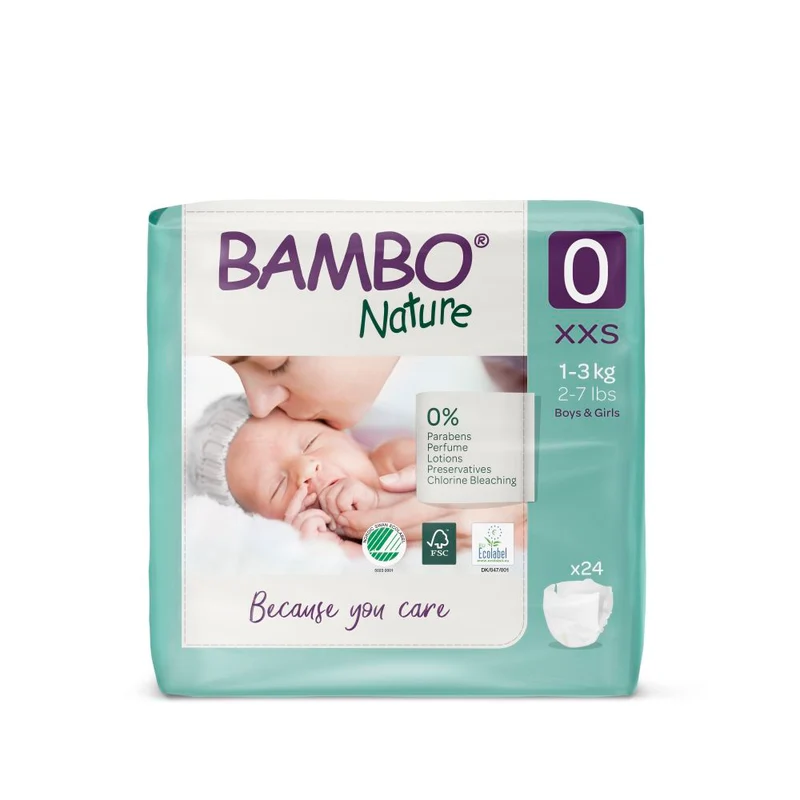 Bambo Nature Luiers Maat 0 XXS 24 stuks