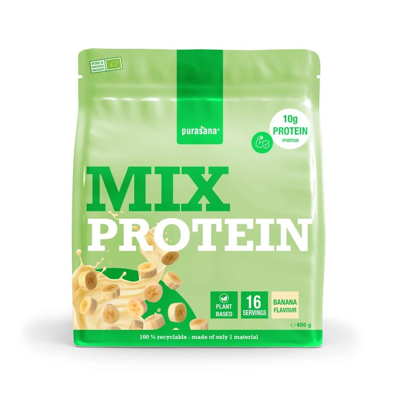 Purasana Plant protein mix banaan bio 400 gram