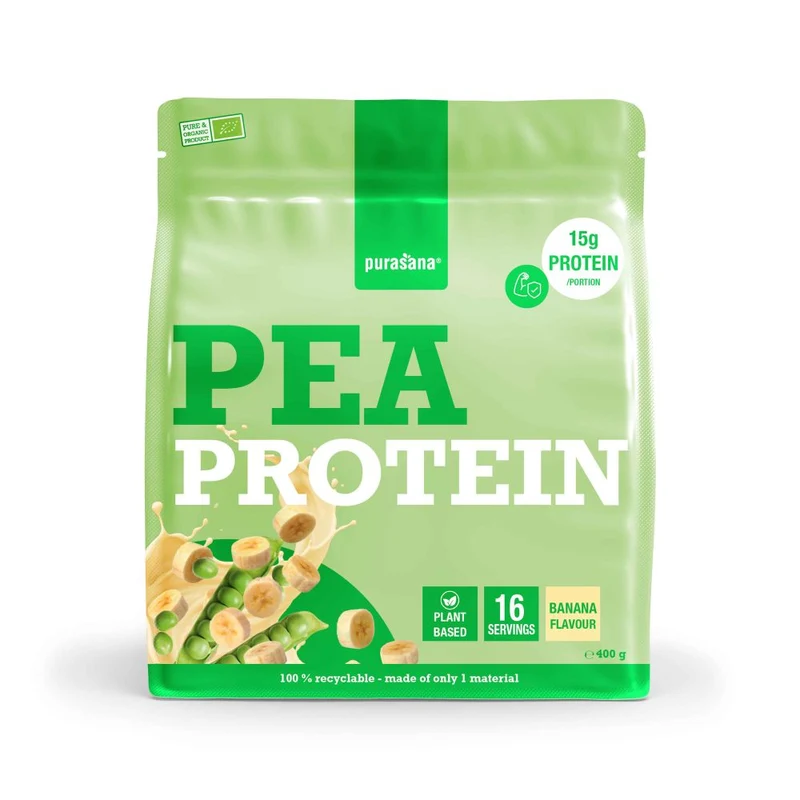 Purasana Plant protein erwt banaan bio 400 gram