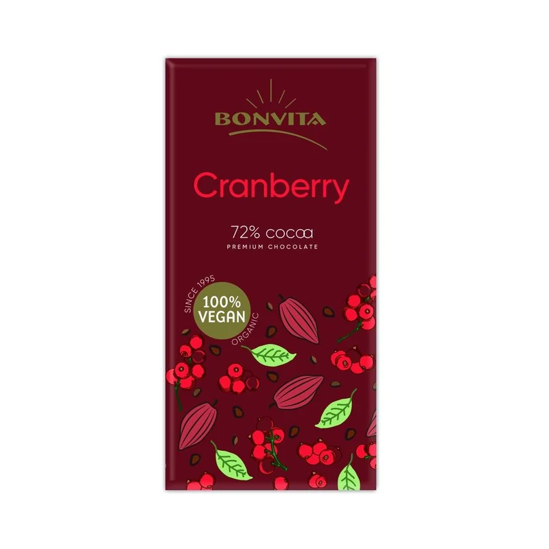 BonVita Premium Dark Chocolate Cranberry 100 gram