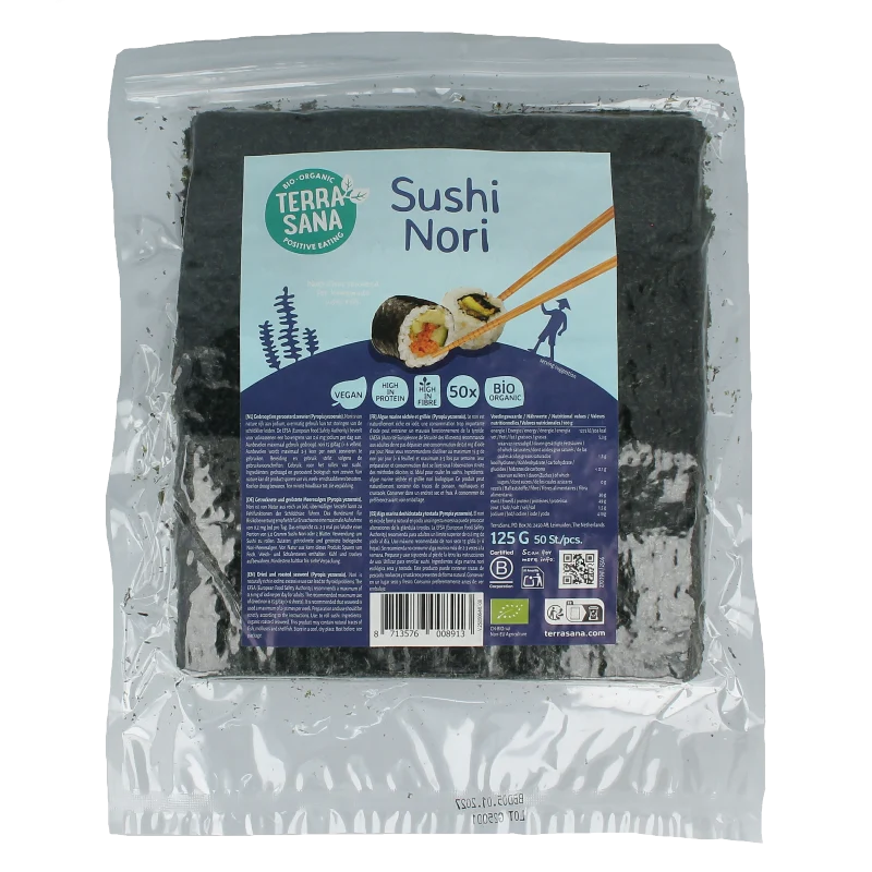 Terrasana Sushi nori geroosterd bio 50 stuks 125 gram