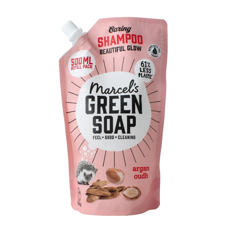 Marcels Green Soap Shampoo argan & oudh navulling 500 ml