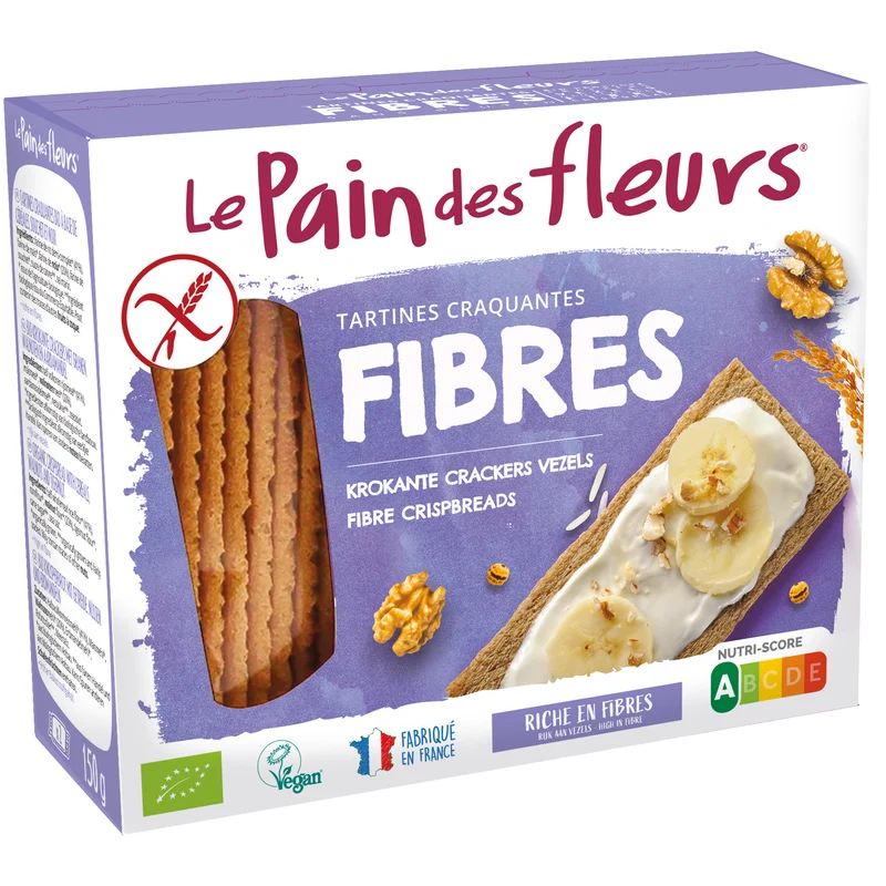 Pain Des Fleurs Krokante crackers vezels glutenvrij bio 150 gram