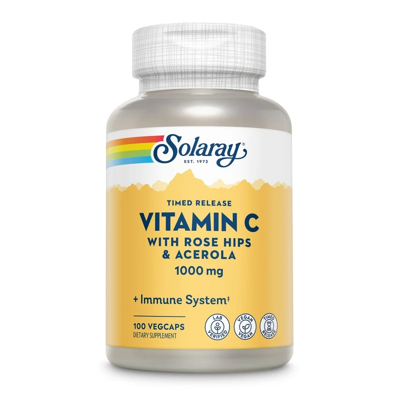 Solaray Vitamine C 1000mg met Rozenbottel & Acerola Vertraagde Afgifte 100 vcp