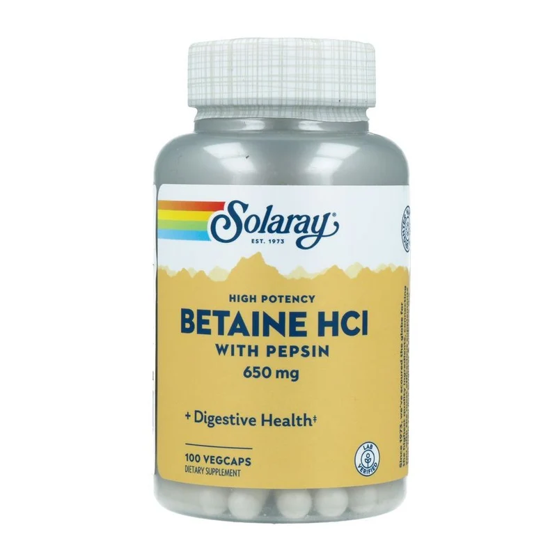 Solaray Betaine HCl 650 mg + Pepsin 100 cp