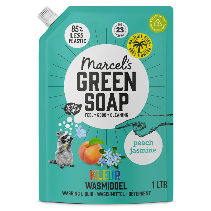 Marcels Green Soap Wasmiddel kleur perzik & jasmijn 1 liter