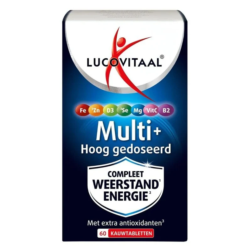 Lucovitaal Multi+ weerstand hoog gedoseerd 60 kauwtabletten