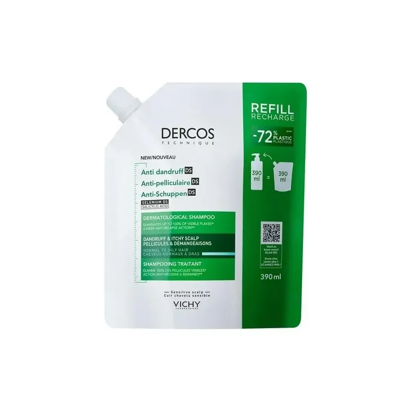 Vichy Dercos anti-roos shampoo normaal/vet haar navul 390 ml