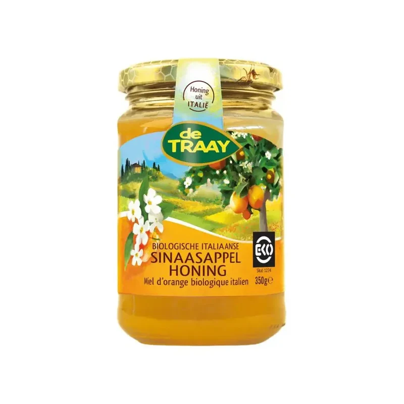 De Traay Sinaasappelhoning bio 350 gram