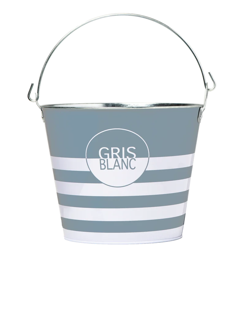 Seau à glace en métal Gris Blanc