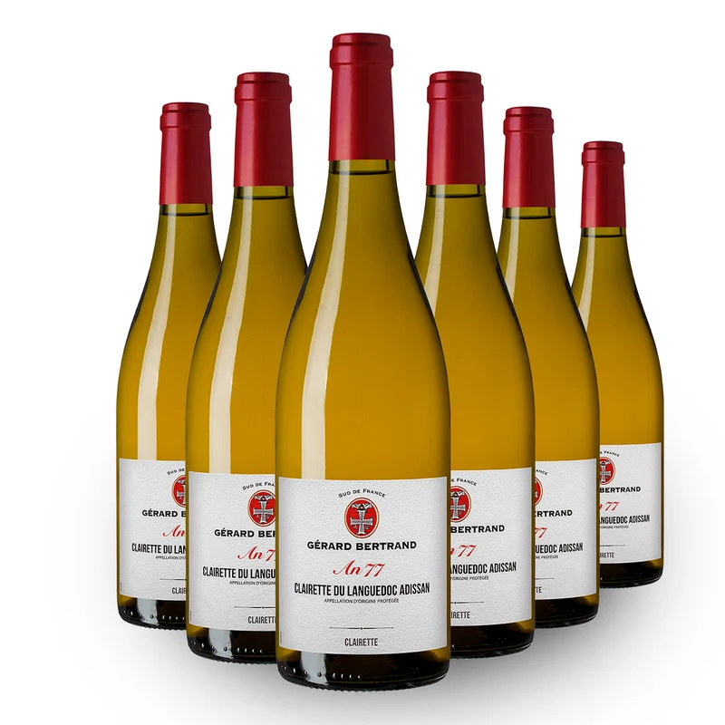 Héritage An 77 AOP Clairette du Languedoc Adissan 2021 – Lot de 6 Bouteilles 75cl vin blanc
