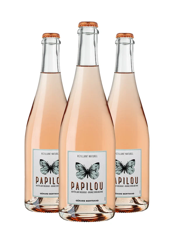 Papilou vin Pétillant Naturel rosé Vin de France 2023 – Lot 3 Bouteilles 75cl vin rosé