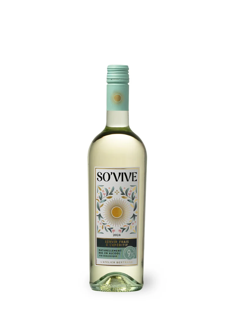 So’Vive Vin Blanc Bio Faible en Alcool Naturellement IGP Pays d'Oc 2024 – 75cl