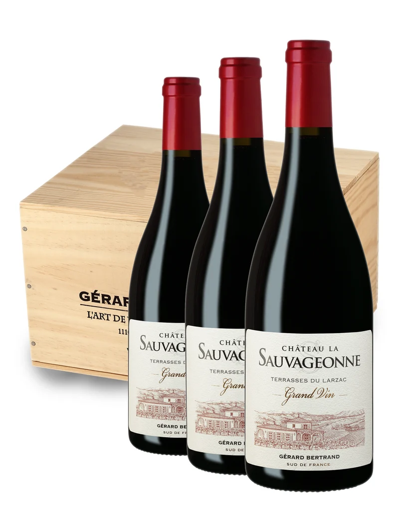 Château La Sauvageonne Grand Vin AOP Terrasses du Larzac 2023 – Caisse bois 6 bouteilles 75cl vin rouge