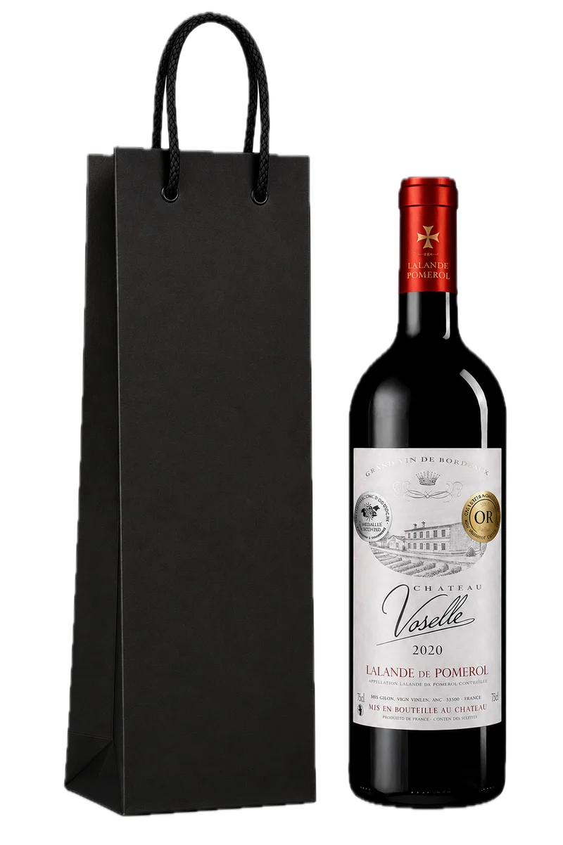 Geschenk tas zwart for 1 fles wijn.